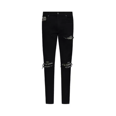 Pre-owned Amiri Leopard Mx1 Jean 'black' | Men's Size 33