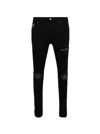 Amiri Stretch Denim Jeans With Leopard Print Accents