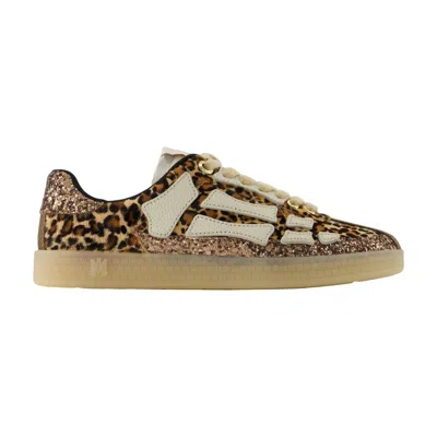 Amiri Leopard Patterned Leather Sneaker In Brown