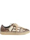 Amiri Leopard Pacific Bones Low-top Womans Sneakers In Brown