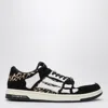 Amiri Leopard Print Goat Leather Sneakers With Perforated Detail In Black