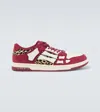 Amiri Burgundy Leopard Skel-top Sneakers In Multicoloured