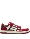 Amiri Leopard Skel Top Low Sneakers In Bordeaux Leather In Red