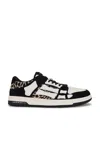 Amiri Leopard Print Goat Leather Sneakers With Perforated Detail In Black