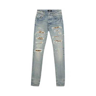 Pre-owned Amiri Leopard Thrasher Jeans 'clay/indigo' | Blue | Men's Size 36