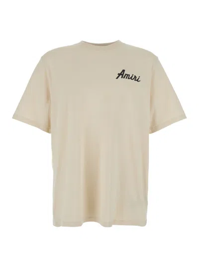 Amiri Light Beige Logo T-shirt