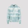Amiri Tie-dye Distressed Hoodie In Light Blue