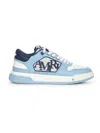 Amiri Light Blue Low Top Sneakers With Contrasting Logo Lettering In Cotton Man In Light Blue