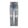 Amiri Straight Mx1 Distressed Jeans In Light Blue