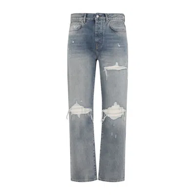 AMIRI MEN LIGHT BLUE MID RISE JEANS