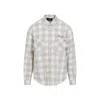 Amiri Light Camel Cotton Bleach Patch Flannel Bandana Shirt In Neutral