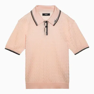 Amiri Light Pink Viscose Polo Shirt