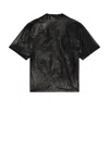 Amiri Short Sleeve Leather Jacket With Chest Pocket In Black
