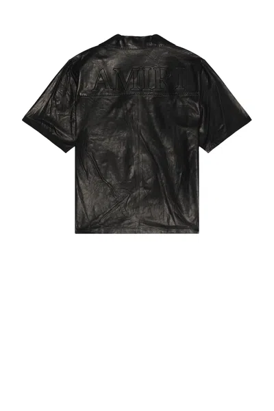 AMIRI LIGHTWEIGHT LEATHER CAMP SHIRT