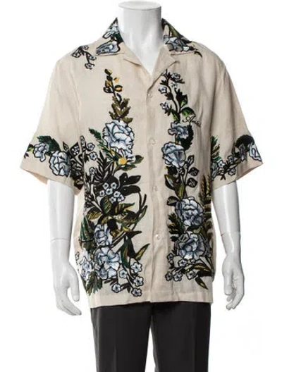 Pre-owned Amiri Linen Floral Print Shirt W/ Tags In Neutrals