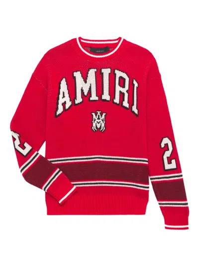 Amiri Little Boy's & Boy's 22 Striped Crewneck Sweater In Red