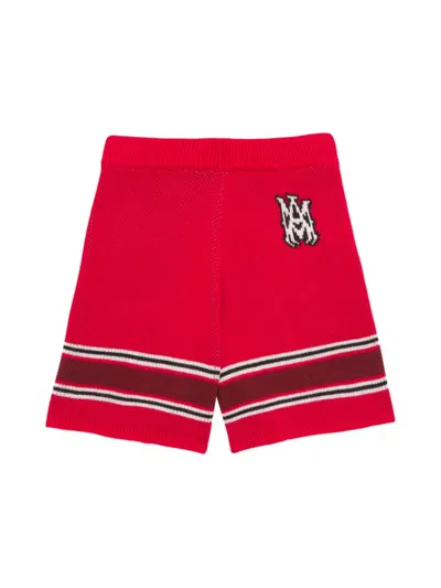 Amiri Kids' Little Boy's & Boy's Logo Stripe Knit Shorts In Red