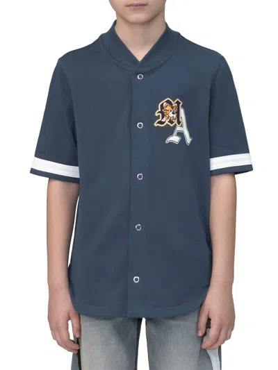 Amiri Kids' Little Boy's & Boy's Varsity Patch Baseball Shirt In Blue