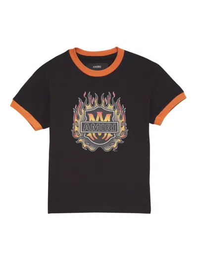 Amiri Little Kid's & Kid's Cotton Flame Logo Graphic T-shirt In Black