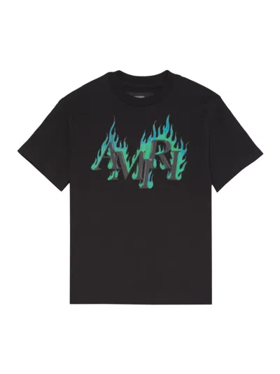 Amiri Little Kid's & Kid's Cotton Flame Logo Graphic T-shirt In Black