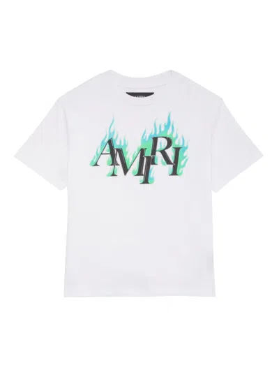 Amiri Little Kid's & Kid's Cotton Flame Logo Graphic T-shirt In White