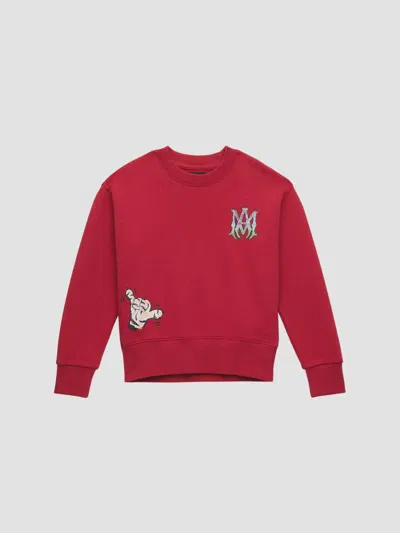 Amiri Little Kid's & Kid's Logo Crewneck Sweatshirt In Red