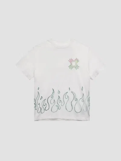 Amiri Little Kid's & Kid's Quad Flames T-shirt In White