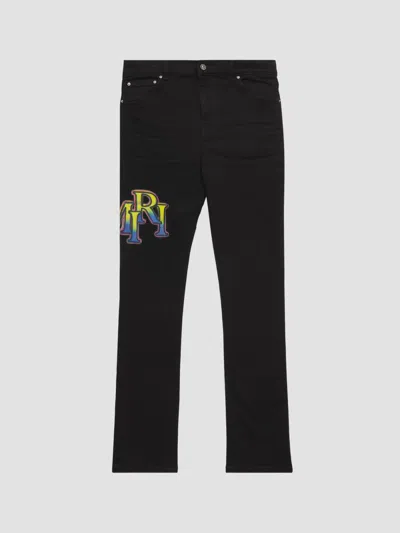 Amiri Little Kid's & Kid's Staggered Logo Skinny Jeans In Black