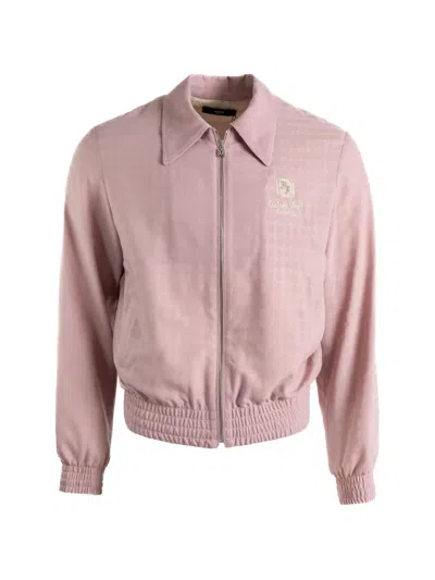 Amiri Logo-appliqué Bomber Jacket In Pink