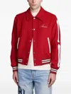 Amiri Bones Wool-blend Varsity Jacket In Red