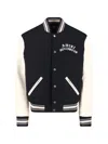 Amiri Varsity Jacket With White Contrasting Sleeves And Embroidered Detailing In Black