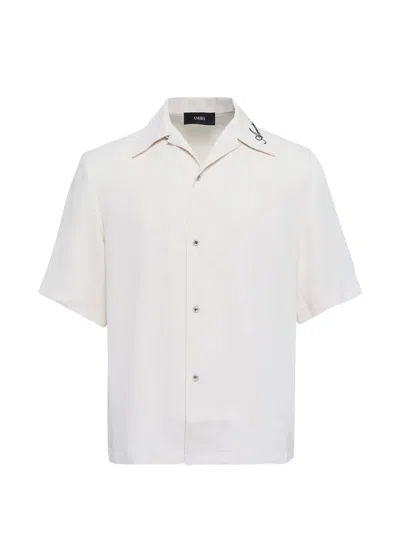 Amiri Logo Camp-collar Shirt In Neutral