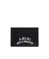 Amiri Black Card Holder With Logo Lettering On The Front And Embossed Logo On The Rear In Leather Man