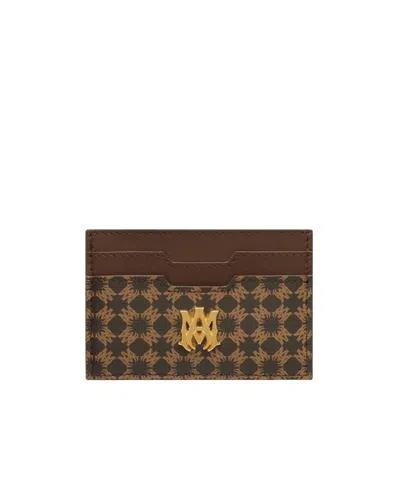 Amiri Logo Card Holder In Brown