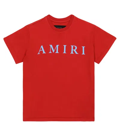 Amiri Kids' Logo Cotton Jersey T-shirt In Red