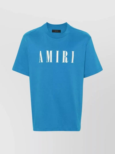 Amiri Logo Crew Neck T-shirt With Short Sleeves In Blue