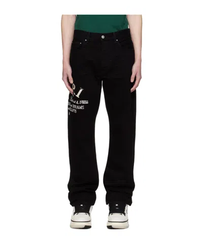 Amiri Logo Decal Denim Trousers In Black