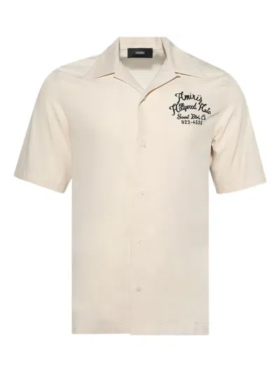 Amiri Logo-detail Bowling Shirt In Neutral