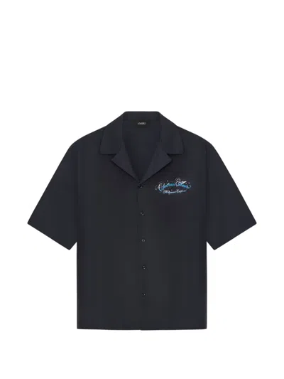 Amiri Logo-detail Camp Shirt In Blue