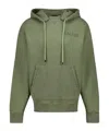 Amiri Logo-detail Frayed-hem Hoodie In Green