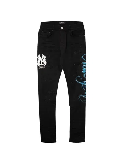 Amiri Logo-detail Jeans In Black