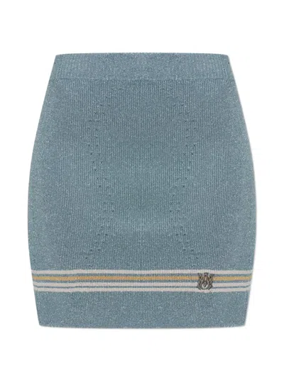 Amiri Logo-detail Mini Skirt In Blue