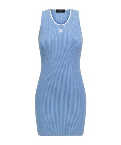 Amiri Logo Detail Sleeveless Dress In Blue