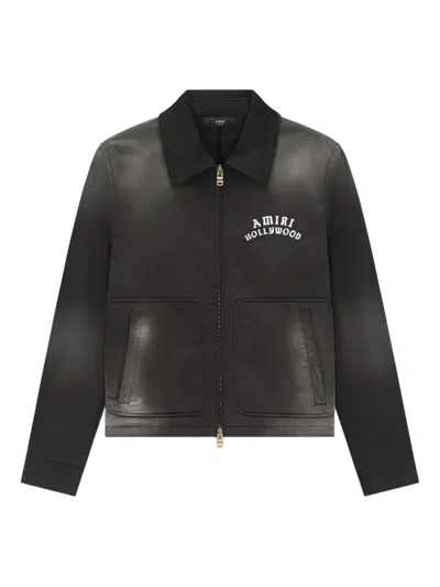 Amiri Logo-detail Zip-up Jacket In Black