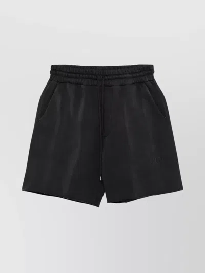 Amiri Logo Drawstring Waistband Sports Shorts In Black