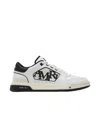 Amiri White Low Top Sneakers With Logo Patch On The Side And Contrasting Heel With Logo Lettering In Leath In White