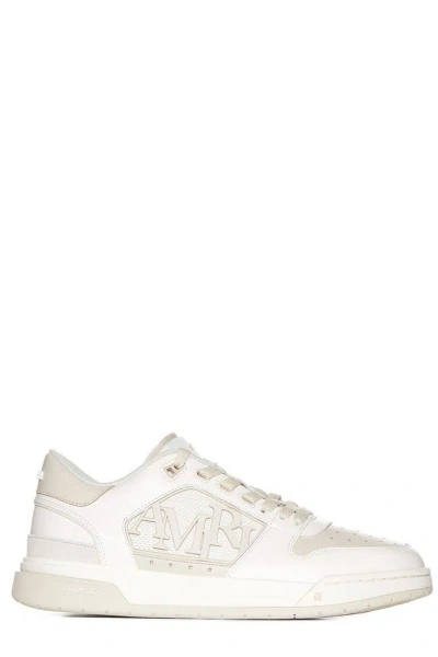 Amiri Logo Embossed Low Top Trainers In White