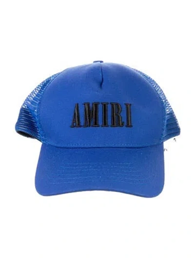 Pre-owned Amiri Logo Embroidered Baseball Hat W/tags In Blue