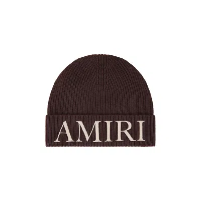 Pre-owned Amiri Logo Embroidered Beanie 'dark Brown' | Men's Size Onesize