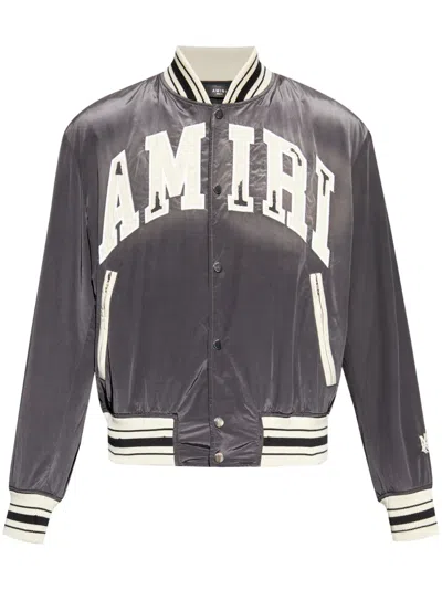 Amiri Sun Faded Bomber Jacket In Gray